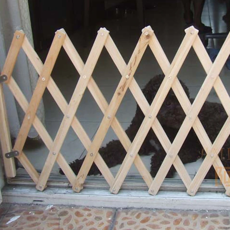 1xfolding Cat Pet Dog Barrier Wooden Safety Gate Expanding Swing