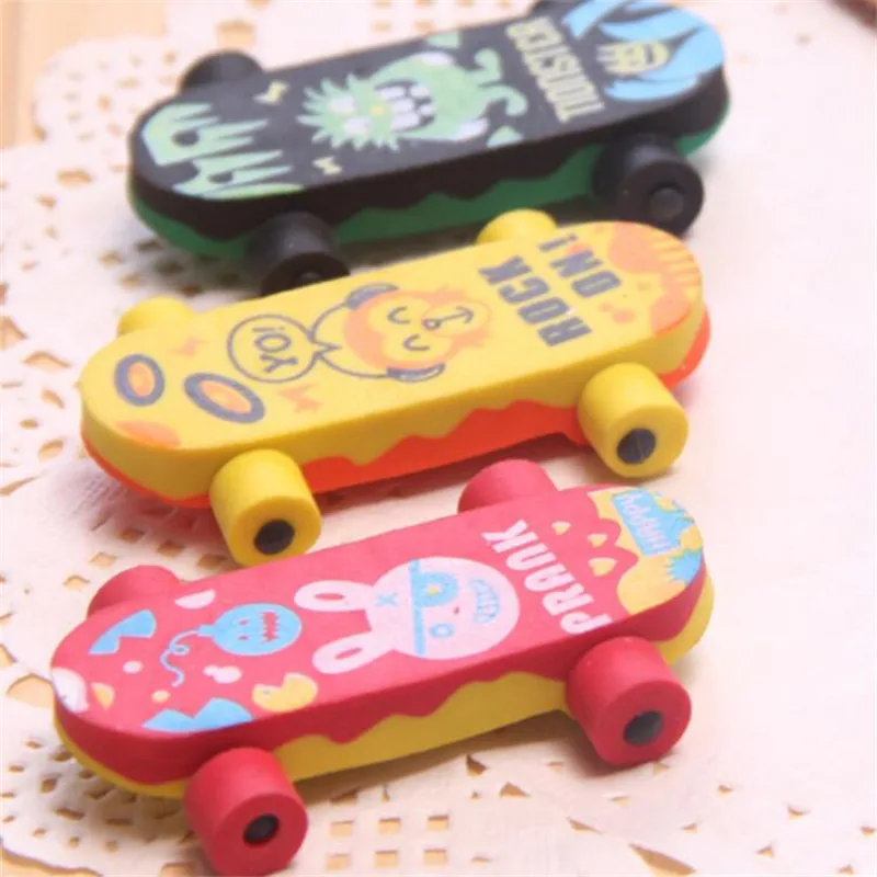 1PC Cute Animal Erasers Kawaii Skateboard Erasers For Kids Girls Gift