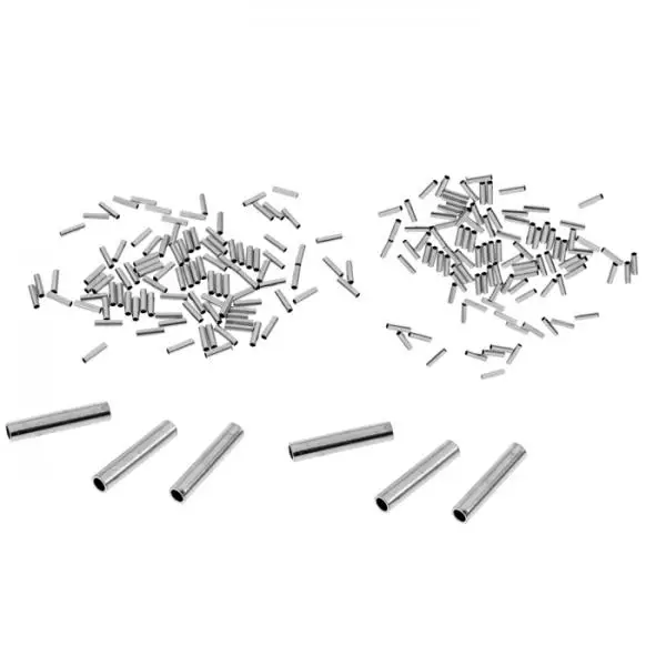 

300Pcs Non-abrasive Aluminum Crimping Loop Single Barrel Copper Sleeve Fishing Line Rigging Tackle Wire Rope