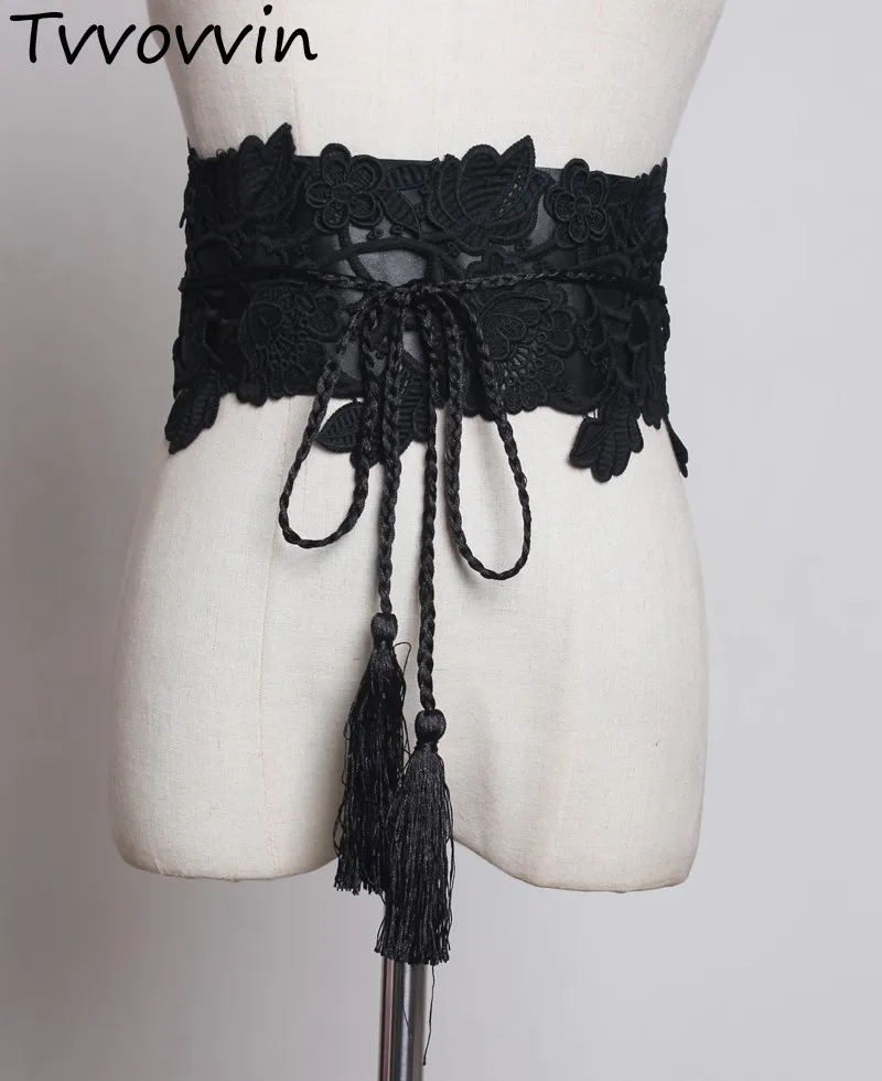 

TVVOVVIN 2019 New Lace Patchwork Bandage Cummerbunds For Women Retro All-match Belt Female's Clothing Accessories C082