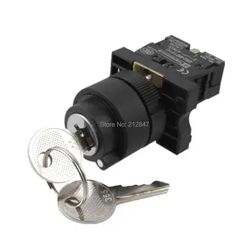 

1 NO Normally Open Two 2 Position Rotary Key Lock Select Selector Switch