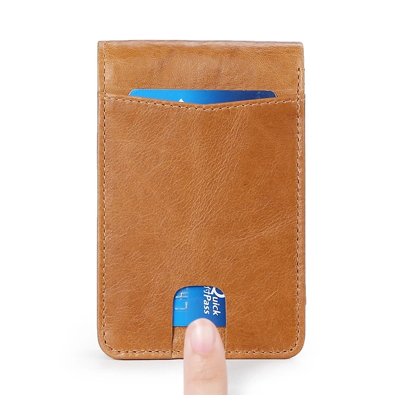 

Leather Men's Wallet Europe And United States Retro Oil Wax Leather Beauty Money Rfid Coin Purse
