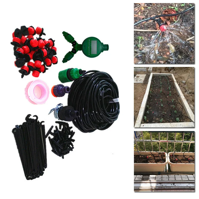 

Home Gardening 15m 20 Water Dropper Timing Drip Irrigation Kit DIY Family Set