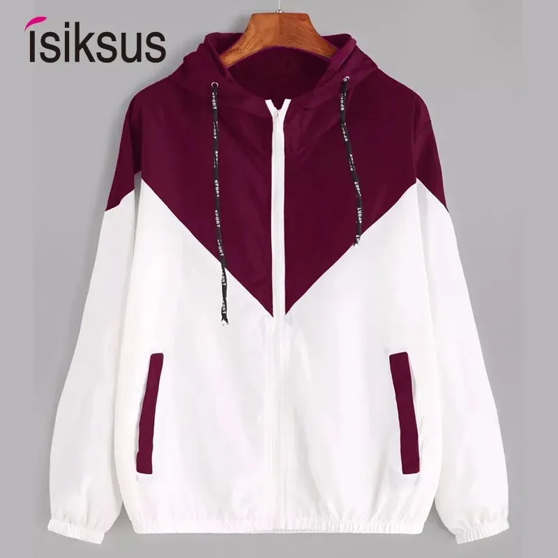 Isiksus Fall Windbreak Jacket Womens Long Sleeve Hooded Coats Spring Autumn Casual Basic Jackets Plus Size 4xl For Women WJ008