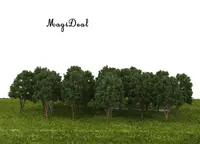 MagiDeal 20Pcs/Pack Dark Green Model Trees N Scale Train Park Railroad Railway Layout Wargame Scenery Scene Diorama Toys 7.5cm 1
