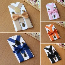 Эластичные детские подтяжки с галстуком-бабочкой, регулируемый комплект для маленьких мальчиков и девочек