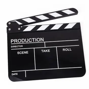 

English Version Clapper Board Slate Clap-stick for TV /Film /Movie (Black+White)
