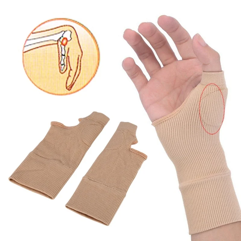 

Vertvie 1 Pair Wrist Support Gel Silicone Brace Relief Compression Glove Thumb Hand Wrist Support Adult Wrist Guard