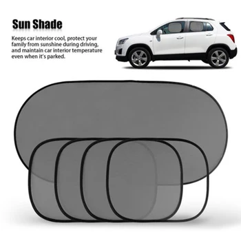 

5Pcs 3D Photocatalyst Mesh Sun Visor Window Screen Sunshade With Suction Cup Front Rear Side Curtain Car Styling Covers Sunshade