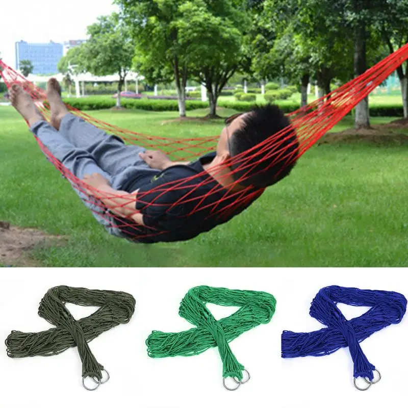 

Portable Nylon Camping net bed Portable Double Camping Garden easy Hammock outdoor Hang Canvas Swing Bed 240*80cm