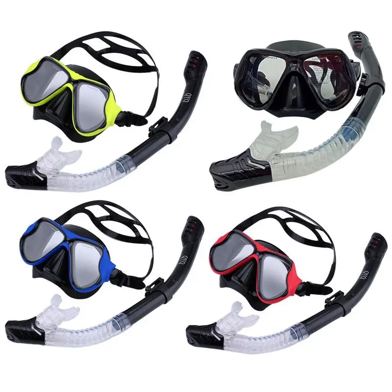 Сухая Трубка Набор водостойкий анти-противотуманные очки Регулируемые очки Бесплатная Подводная маска может быть оснащен близорукостью