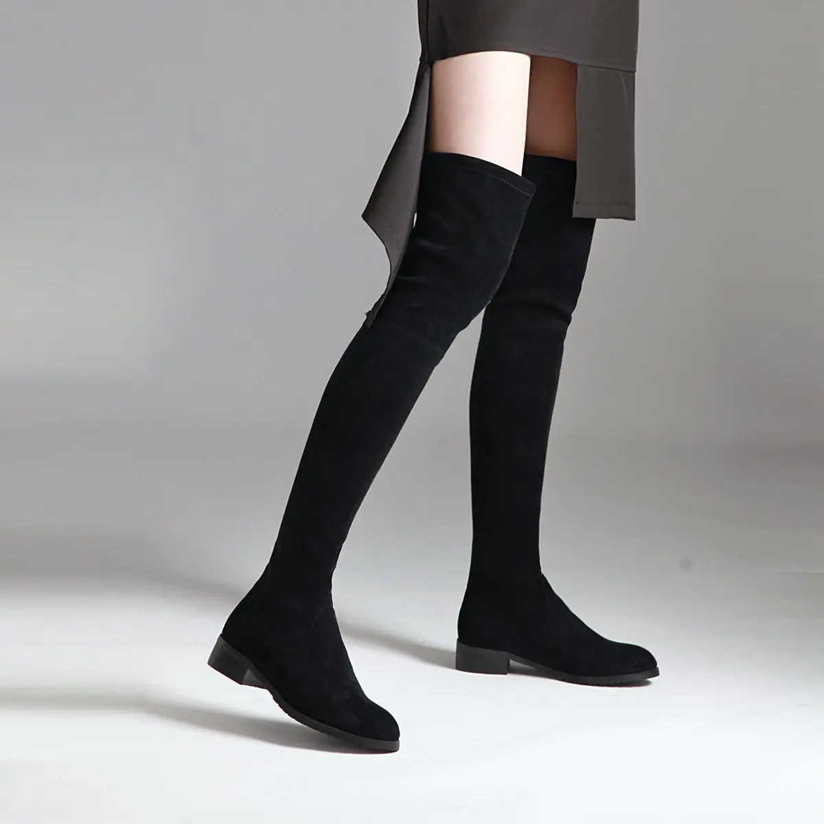 

Genuine Leather Overknee 2018 Square High Woman Head Knight Winter Women Boots