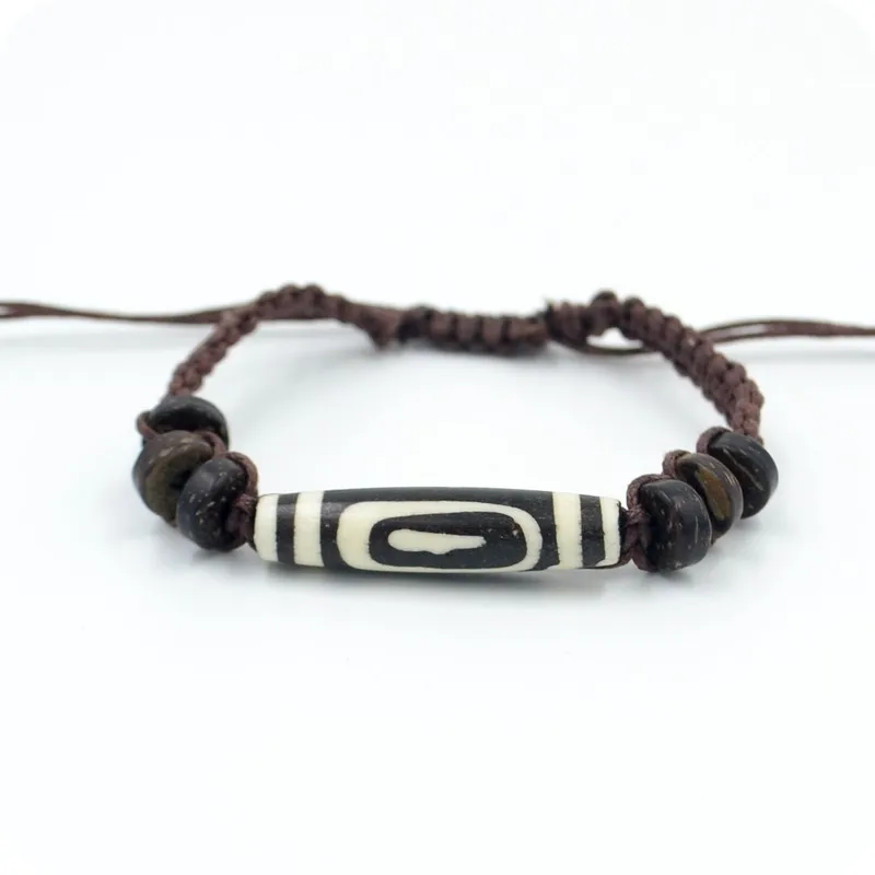 

real Cattle Bone Tibet DZI Bracelet Amulet Lucky Gift