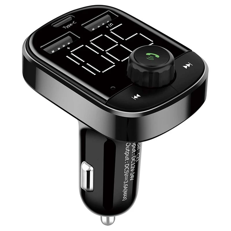 Fm Transmitter Bluetooth Handsfree Car Kit Audio Mp3 Player Type-C Quick Charge Dual Usb 3.6A Charger 4.2 | Автомобили и