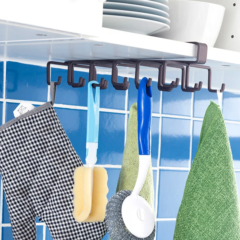 ORZ 18 السنانير المطبخ أواني تخزين حامل كأس تجفيف رف خزانة شنقا هوك حجرة منظم ل التعادل وشاح القدح حامل