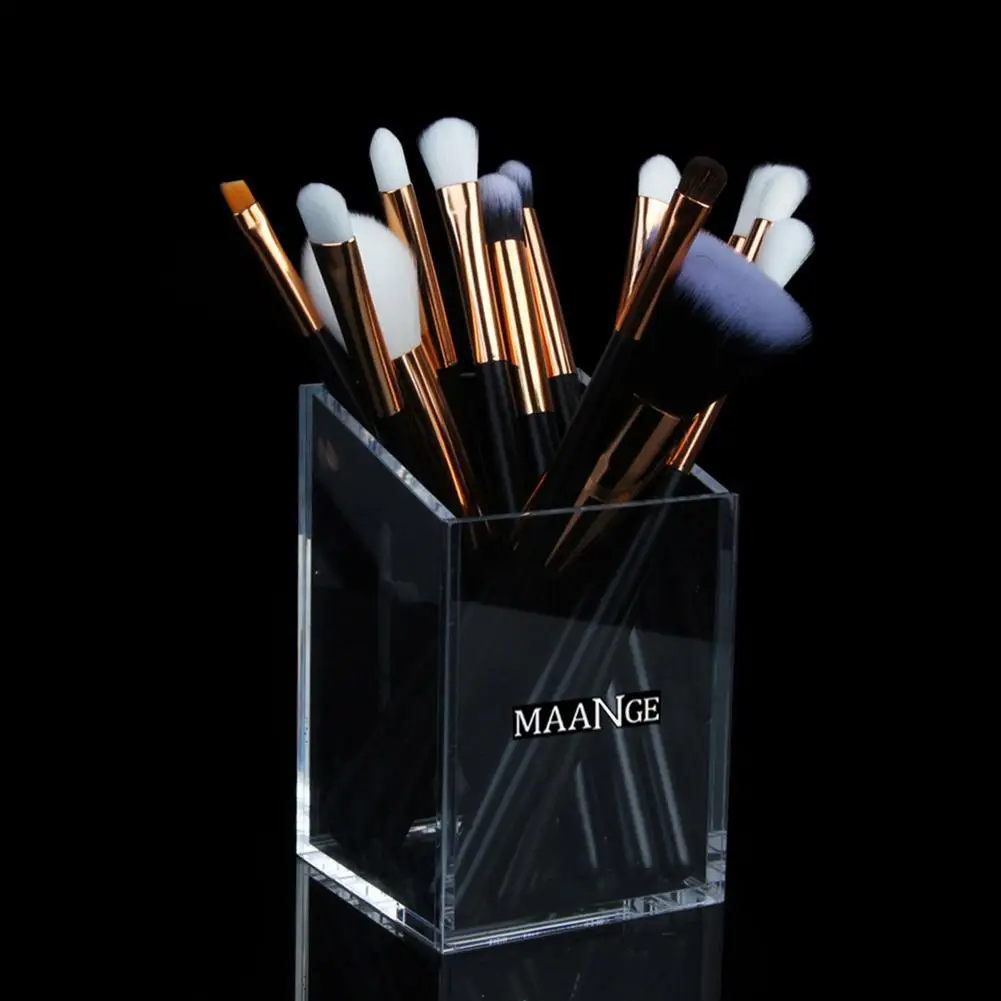 

Modern Transparent Makeup Brush Holder Acrylic Case Organizer Container for Home Salon