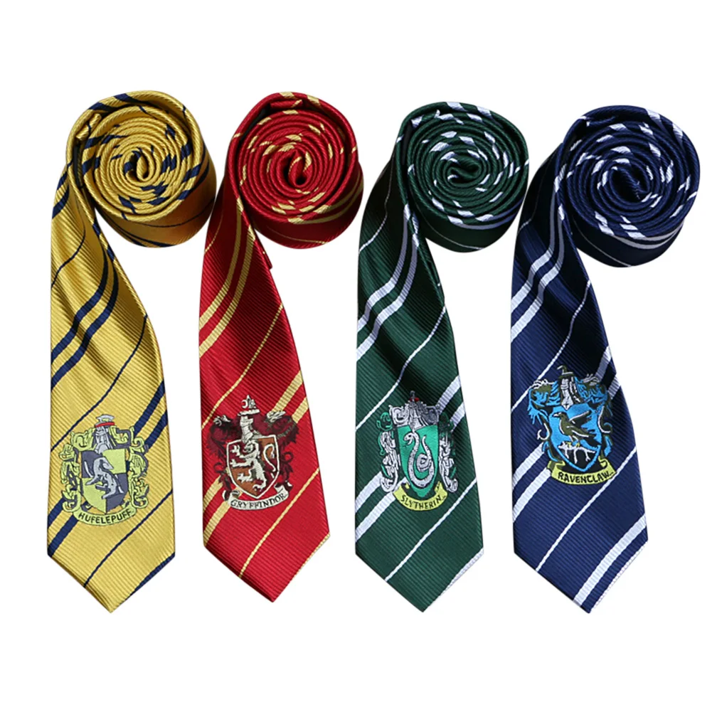 

Fashion New Women Men Business Stripe Harry Potter Tie Costume Accessories Harry Potter Ravenclaw College Necktie Cosplay Gifts