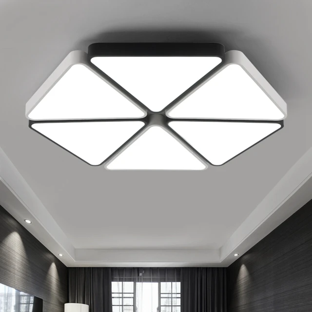 

Modern Triangle Led Panel Surface Mounted Ceiling Lamp White/black Bathroom Lighting Ac110-240v Luminarias Para