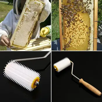 

Innovative Roller Bee Honey Comb Extracting Fork Honey Cutting Knife Stainless Steel Shovel Barb Wood Handle Honey Scraper Tool