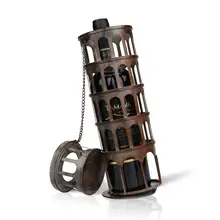 TOOARTS Пизанская башня в форме металлической бутылки вина держатель винный шкаф с практичным и красивым внешним видом тонкий ручной работы