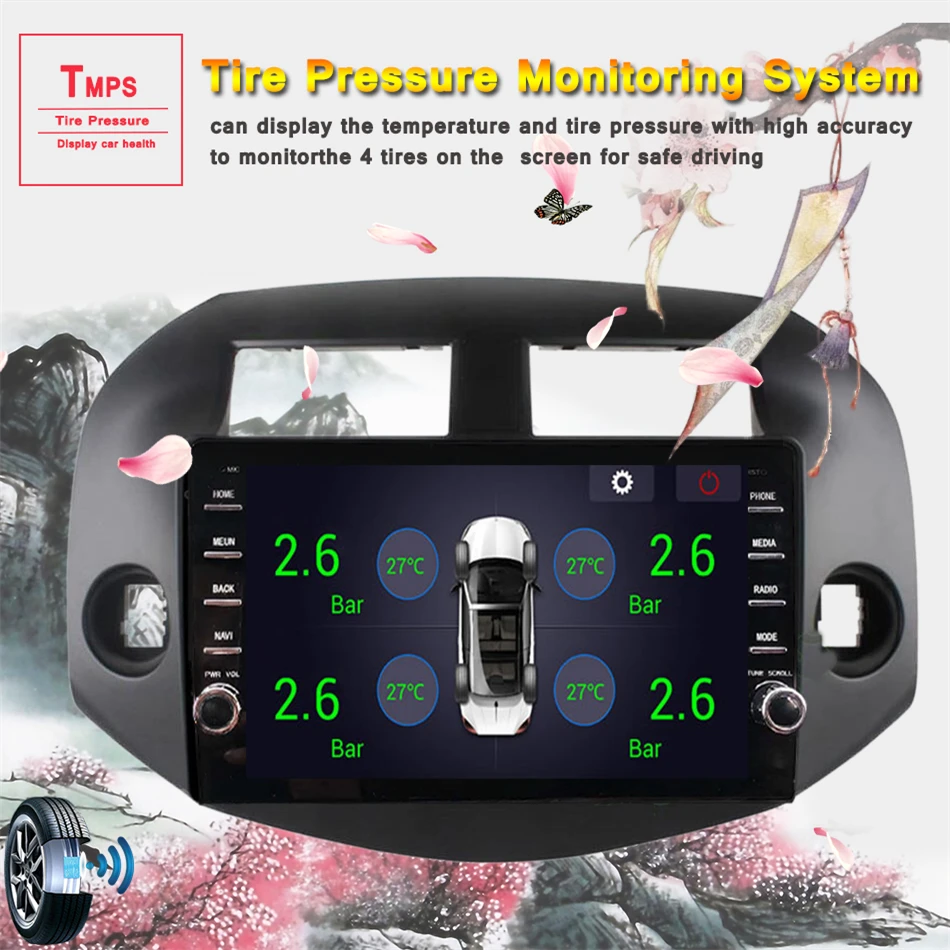 Perfect IPS Car Multimedia player Android 9.0 2 din car dvd gps navigation For Toyota RAV4 Rav 4 2007-2011 car radio stereo Cassette 1