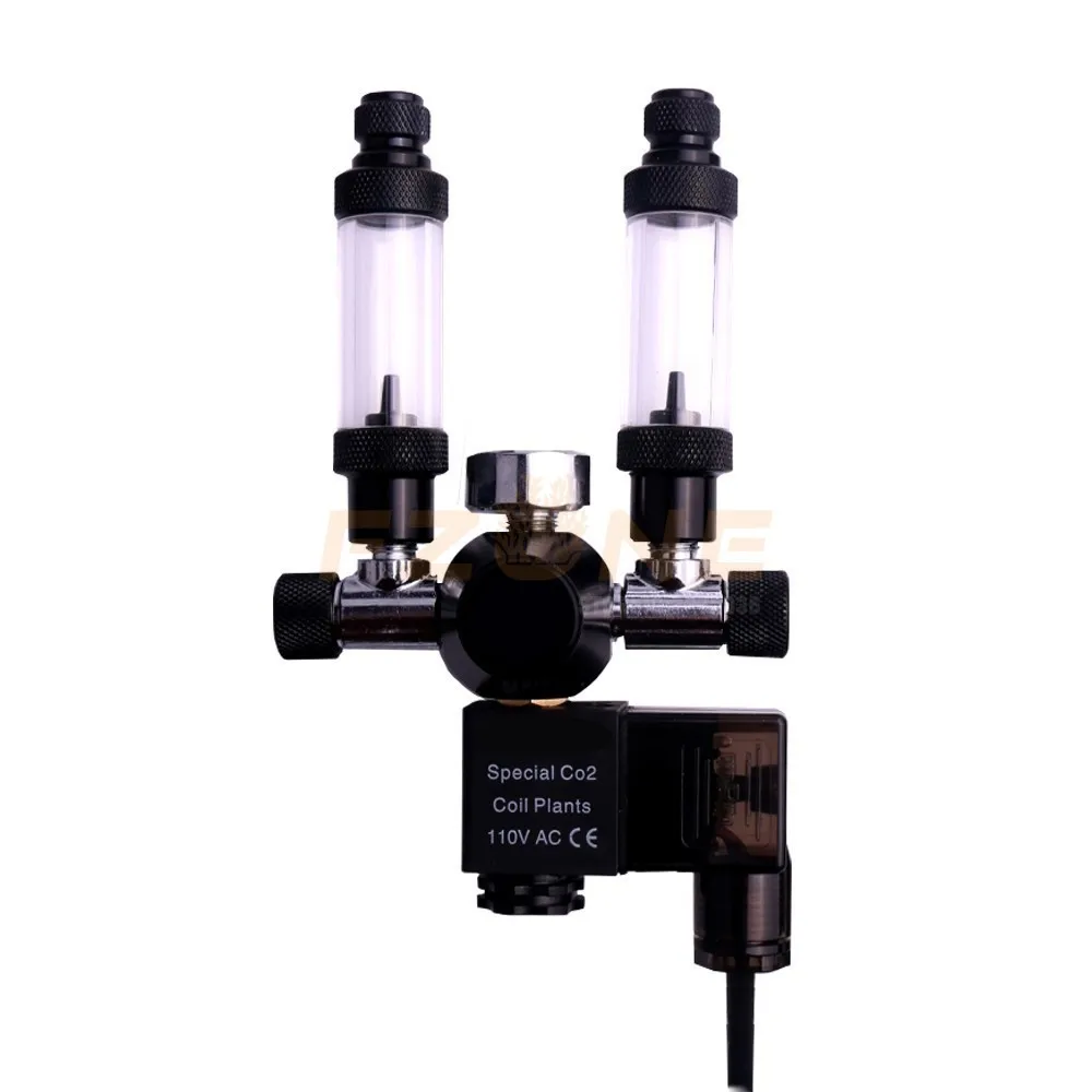 

Aquarium Wyin Double Outlet Guage CO2 Regulator with Check Valve Bubble Counter Solenoid Valve and Installing Kits