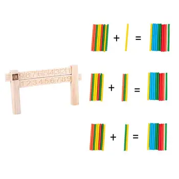 

Kids Wood Math Ruler Arithmetic Educational Teaching digital decomposition and combinati Counting Stick Toy Set Mathematics