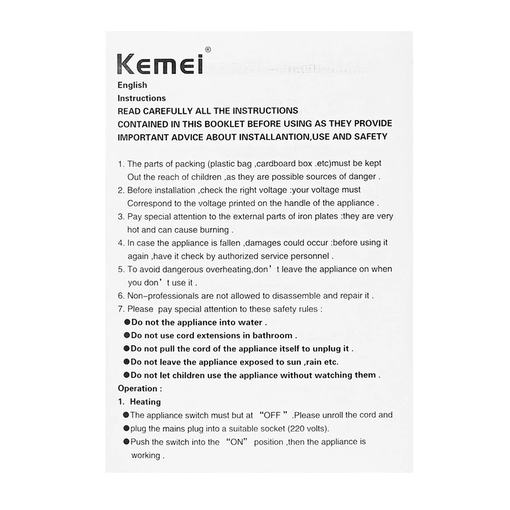 Kemei KM2168 Professional Инфракрасный Керамический выпрямитель для волос электронное