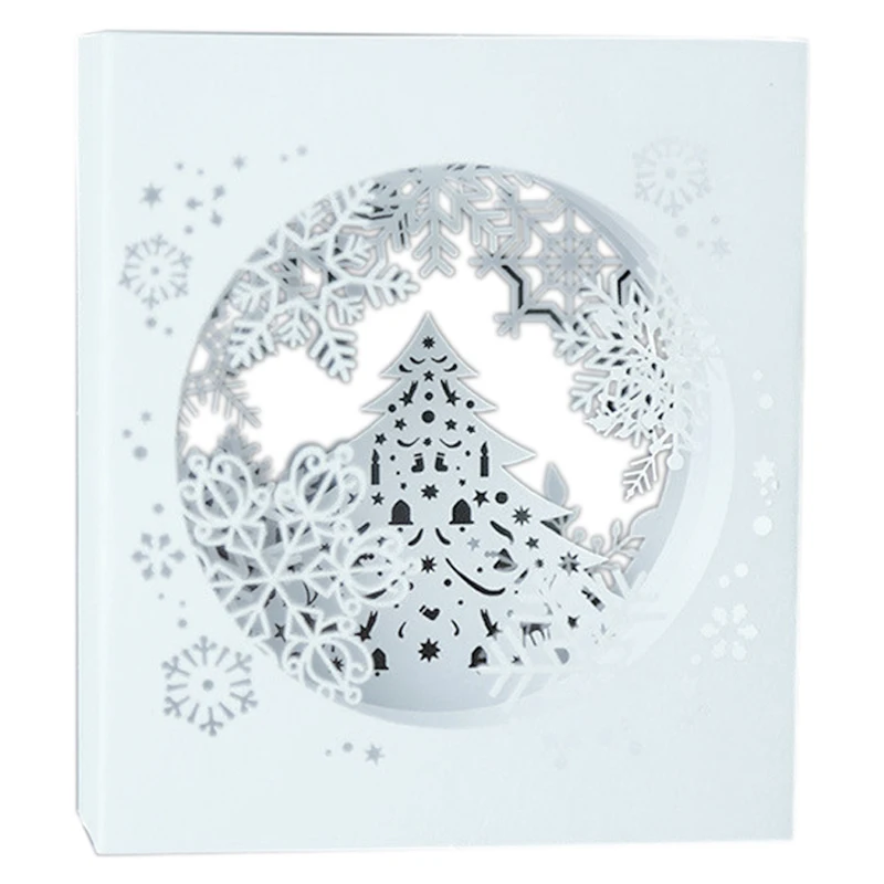 Рождественские открытки 3D Pop Up рождественские Святой Снежинка пользовательские поздравительные открытки ручной работы рождественские