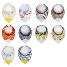 Детские нагрудники, прорезыватели для зубов, хлопковые нагрудники полотенца для кормления новорожденных девочек/мальчиков, шарф с треугольниками для малышей, бандана, милые Слюнявчики