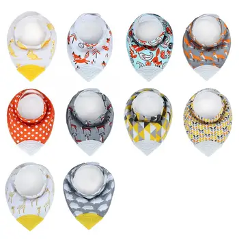 

Baby Bibs Teether Cotton Infant Feeding Towel Bibs Cartoon Newborn Girls/Boys Toddler Triangle Scarf Bandana Cute Burp Cloths