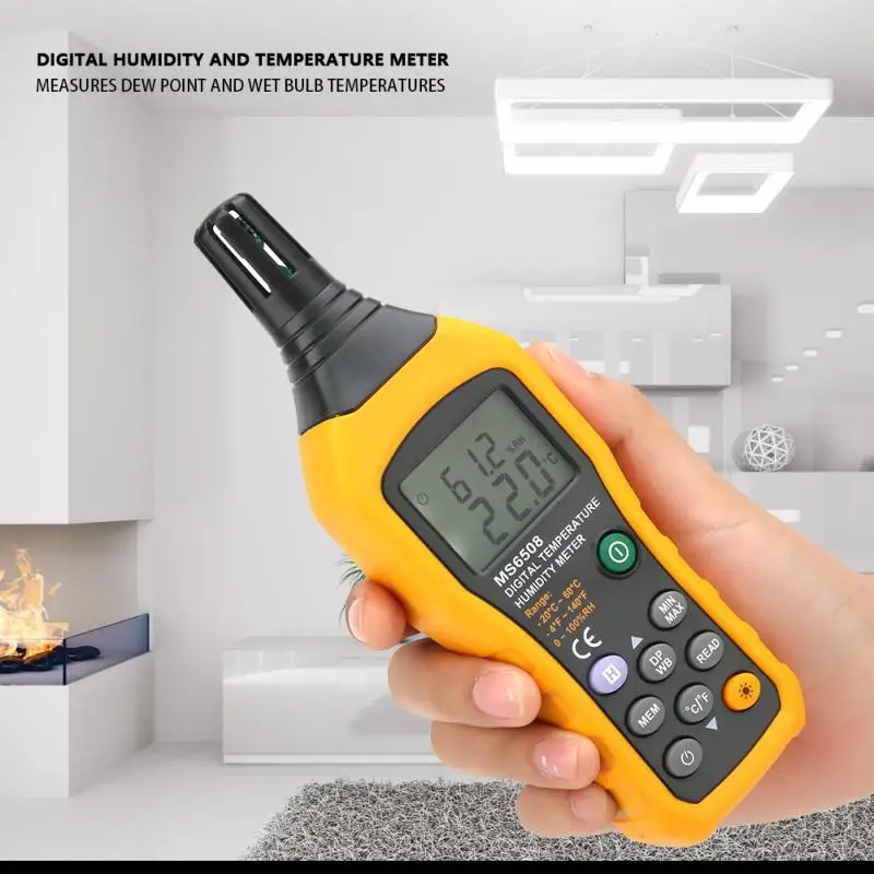 PEAKMETER Humidity Thermometer MS6508 Digital Humidity and Temperature