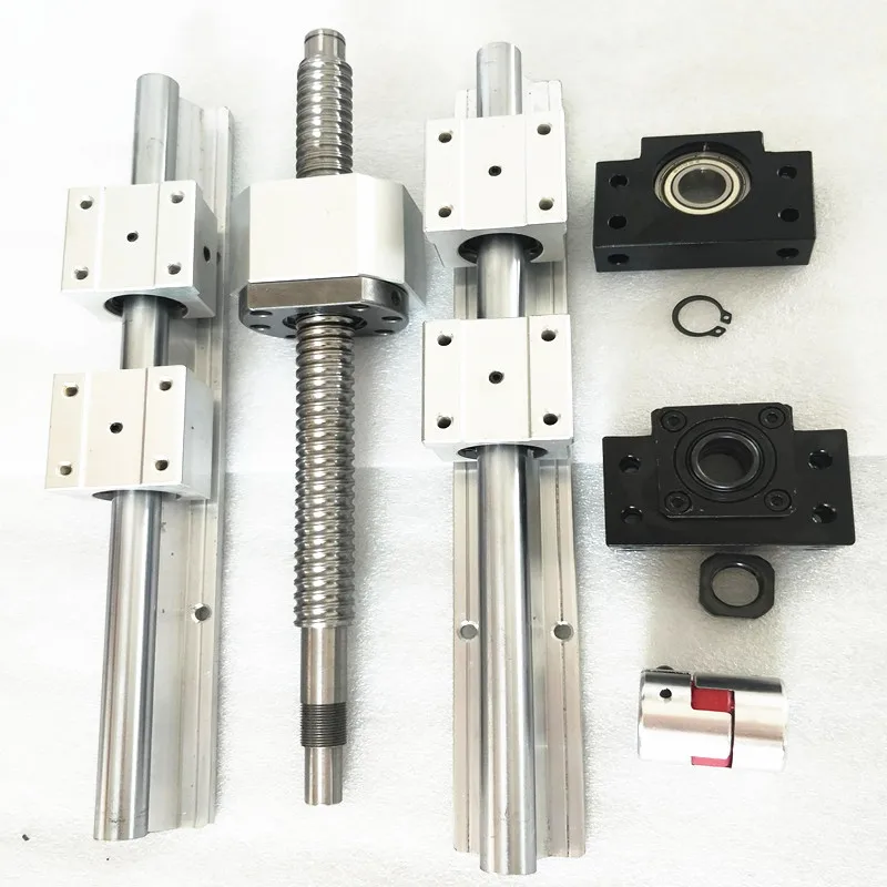 

2pc SBR20-900mm+4pc blocks SBR20UU+1pc SFU/RM2005 stroke length 900mm +single nut+end machined+BKBF15+DSG20H+COUPLING