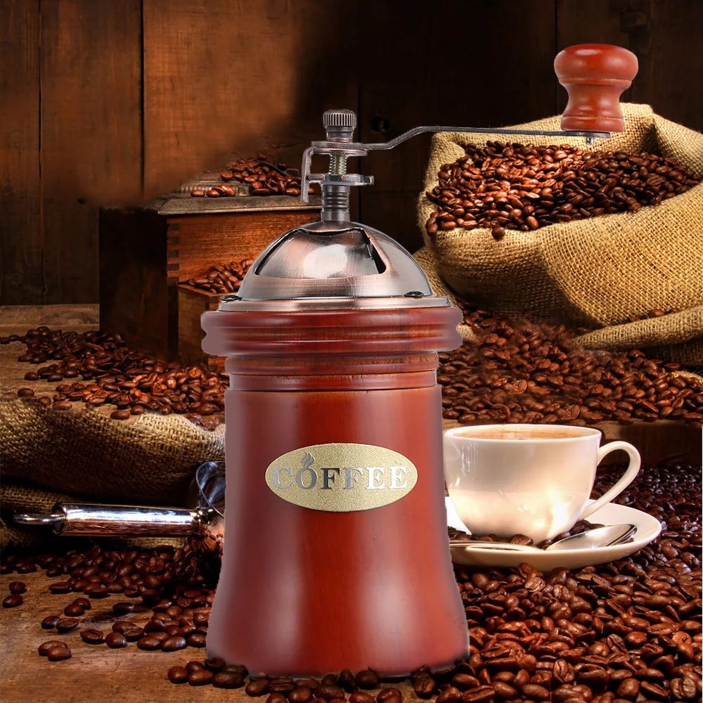 Manual Wooden Coffee Grinder Hand Grinding Machine Retro Style Bean Food Pepper Mills Vintage Maker Kitchen Tools #4 | Дом и сад