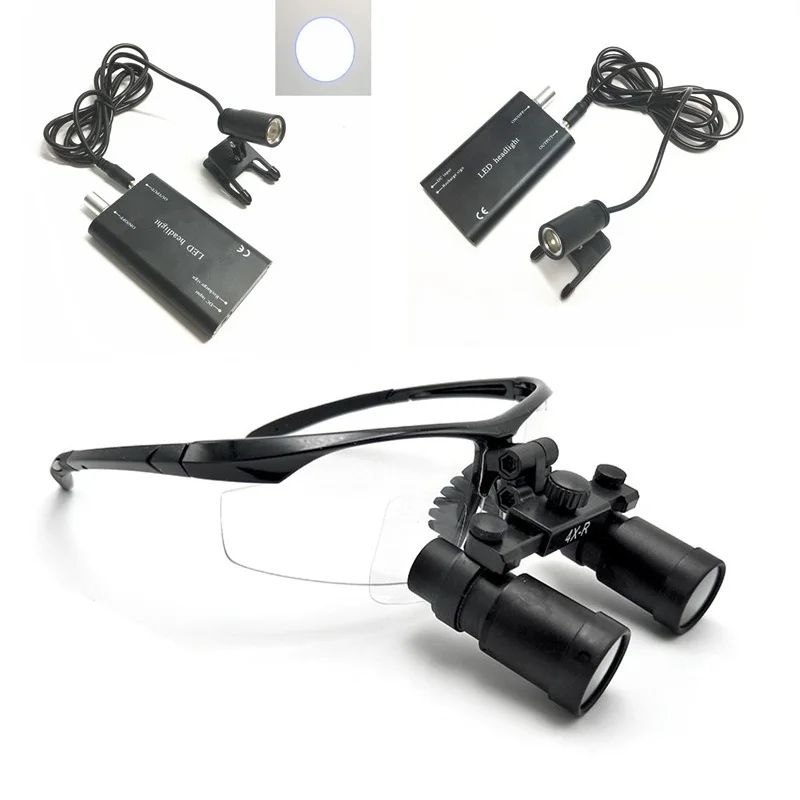 

Medical Loupes 4.0/5.0/6.0X-R Binocular Magnifier Medical Dental Surgical Loupe+3W LED Medical Dental Headlight Headlamp