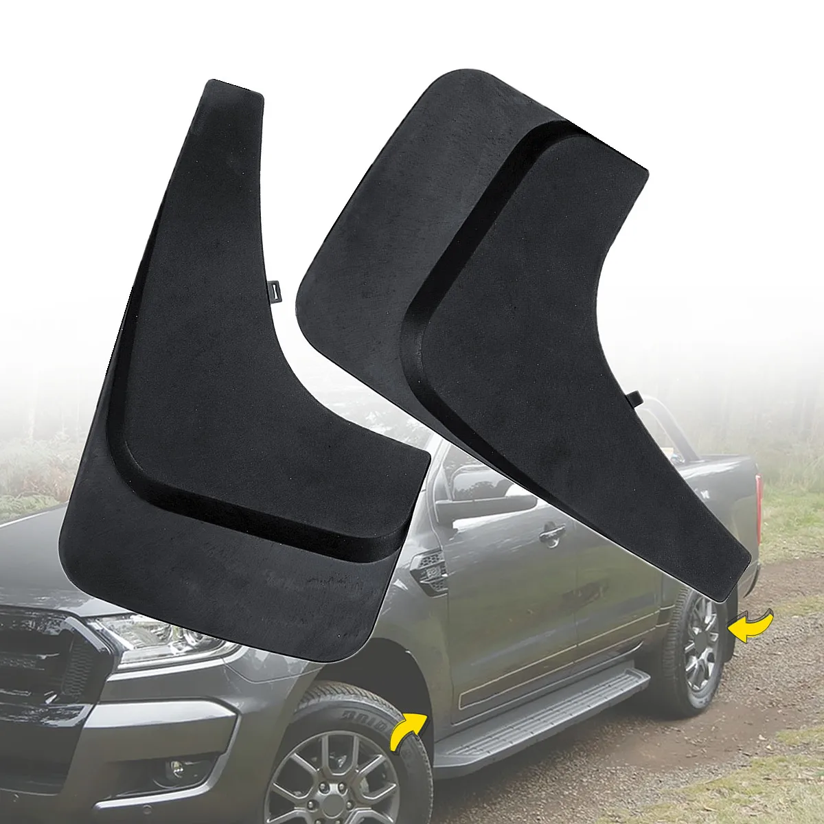 

2Pcs Universal Plastic Front Rear Car Mud Flaps Splash Guards Fenders Mudguard For Pickup 25x41x1.5cm Exterior Parts Replacement