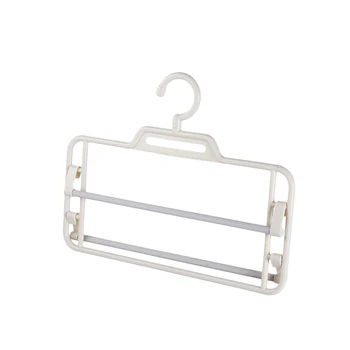 

Multifunctional Clothes Pants Hangers Multi Layers Swing Arm Metal Slack Hangers Organizer Closet Jeans Trousers Scarves(White)