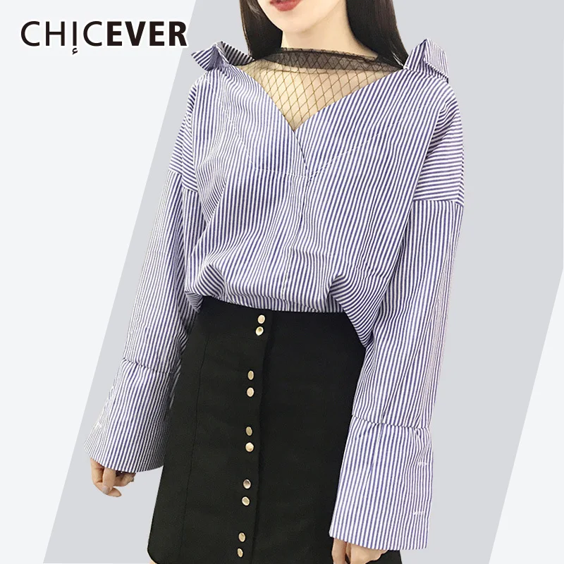 Женская рубашка CHICEVER из двух предметов сетчатая с треугольным вырезом и
