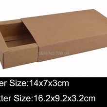 16,2x9,2x3,2 см 40 шт. крафт-ящик бумажная коробка коричневый коробочки для самодельных подарков, бумага слайд коробка, коробка с логотипом на заказ
