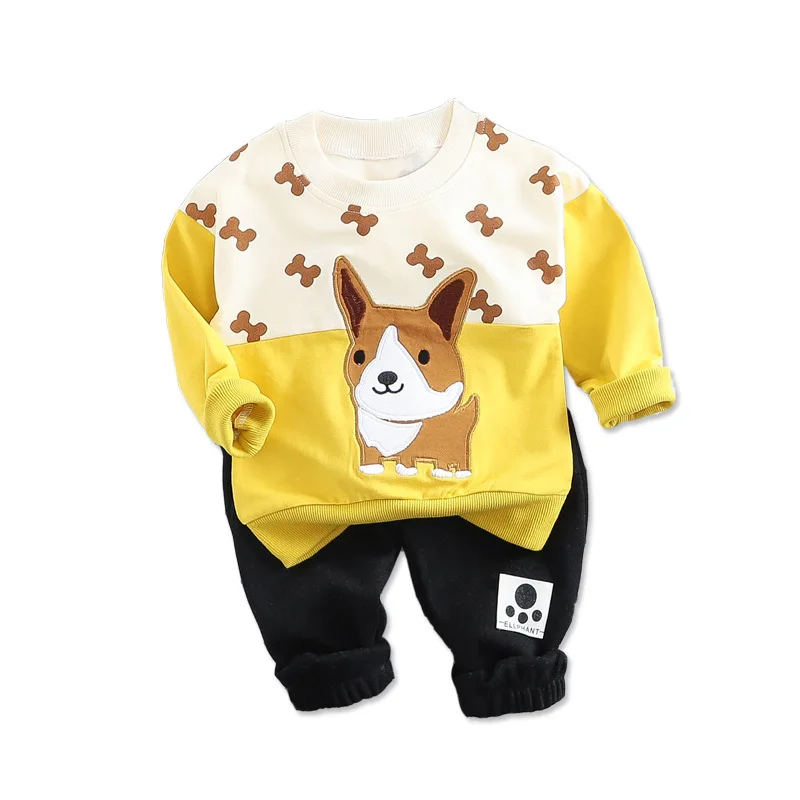 

Spring Autumn Children Boys Girl Lovely Cartoon Clothes Baby Casual Pattern Cotton Suit Toddler T-shirt Pants 2Pcs/Set Tracksuit
