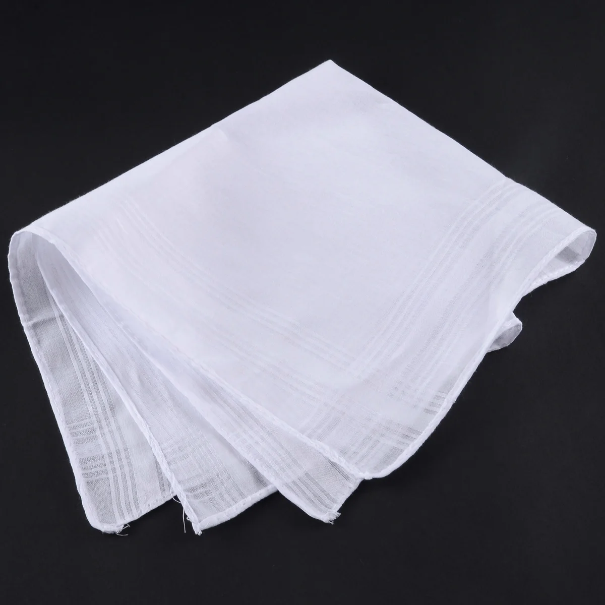 

5PCs 40*40cm White Pocket Cotton Handkerchiefs Hankie Hanky with Stripe Men Solid Home Decoration Vintage Gift Hankies