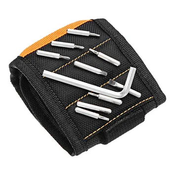 

New Black Strong Magnetic Wristband with 15pcs Magnets Wrist Band Pockets for Holding Tools Wrist Bands Belt high Quality