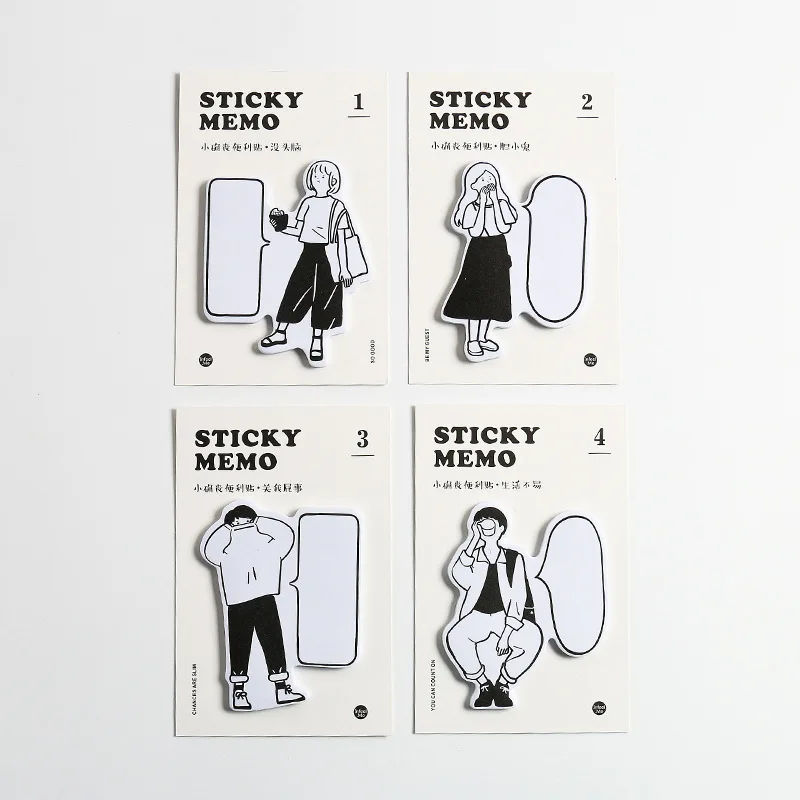 30 шт. черно-белые иллюстрации N Times Набор стикеров для заметок блокнот канцелярские бумажные стикеры школьные принадлежности