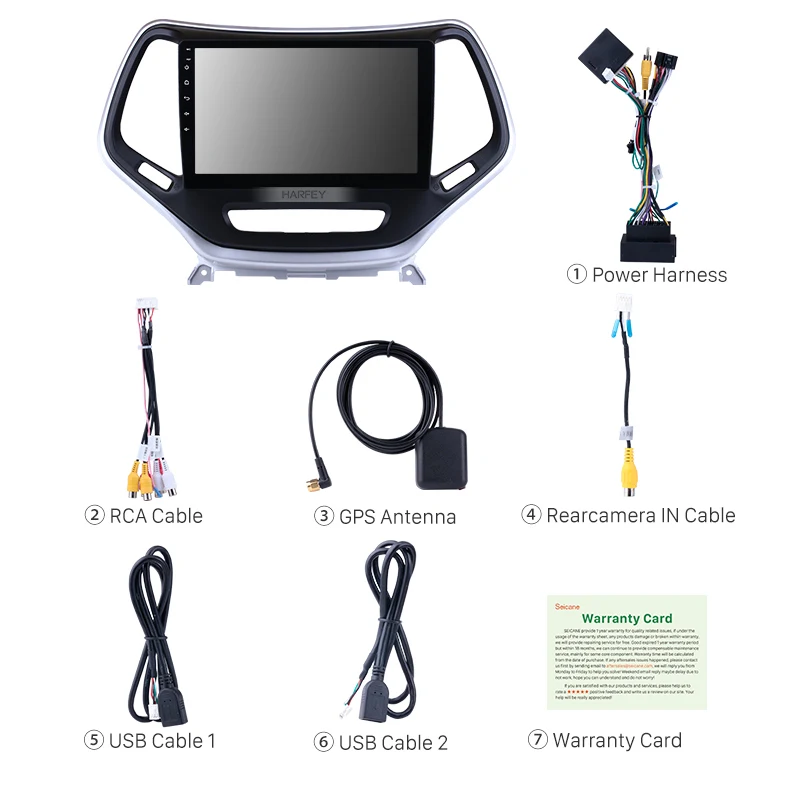 Top Harfey Android 6.0/8.1 10.1" GPS Multimedia Player Car Radio For 2016 Jeep Grand Cherokee 2Din Touchscreen Head Unit Wifi 3