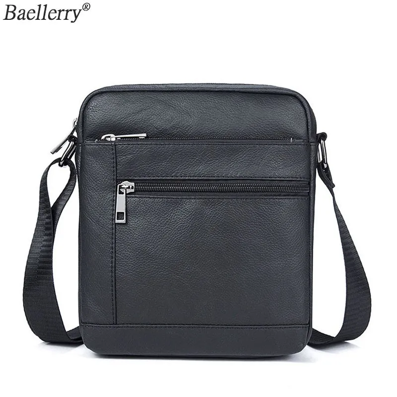 

Baellerry Genuine Leather Ipad Crossbody Bags For Men Naturally Cowhide Shoulder Bag Men Small Male Man Messenger Bag Zipper