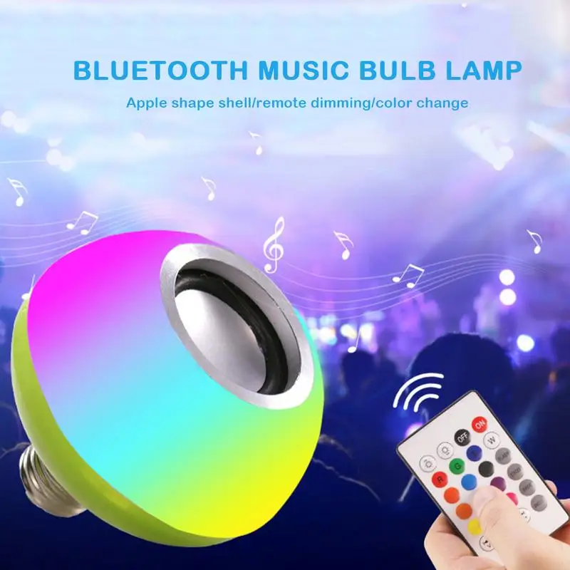 

New E27 Wireless Bluetooth Speaker 3W RGB Bulb LED Lamp 110V 240V Smart Led Light Music Player Audio Remote Control For Speaker