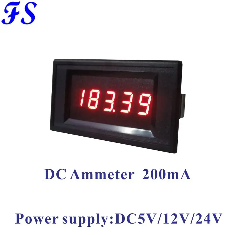 

DC 200mA Digital Current Meter DC Ampere Meter 0.4'' LED Ammeter Micro Amp Meter Amperemetre Power Supply Voltage DC 12V 24V 5V
