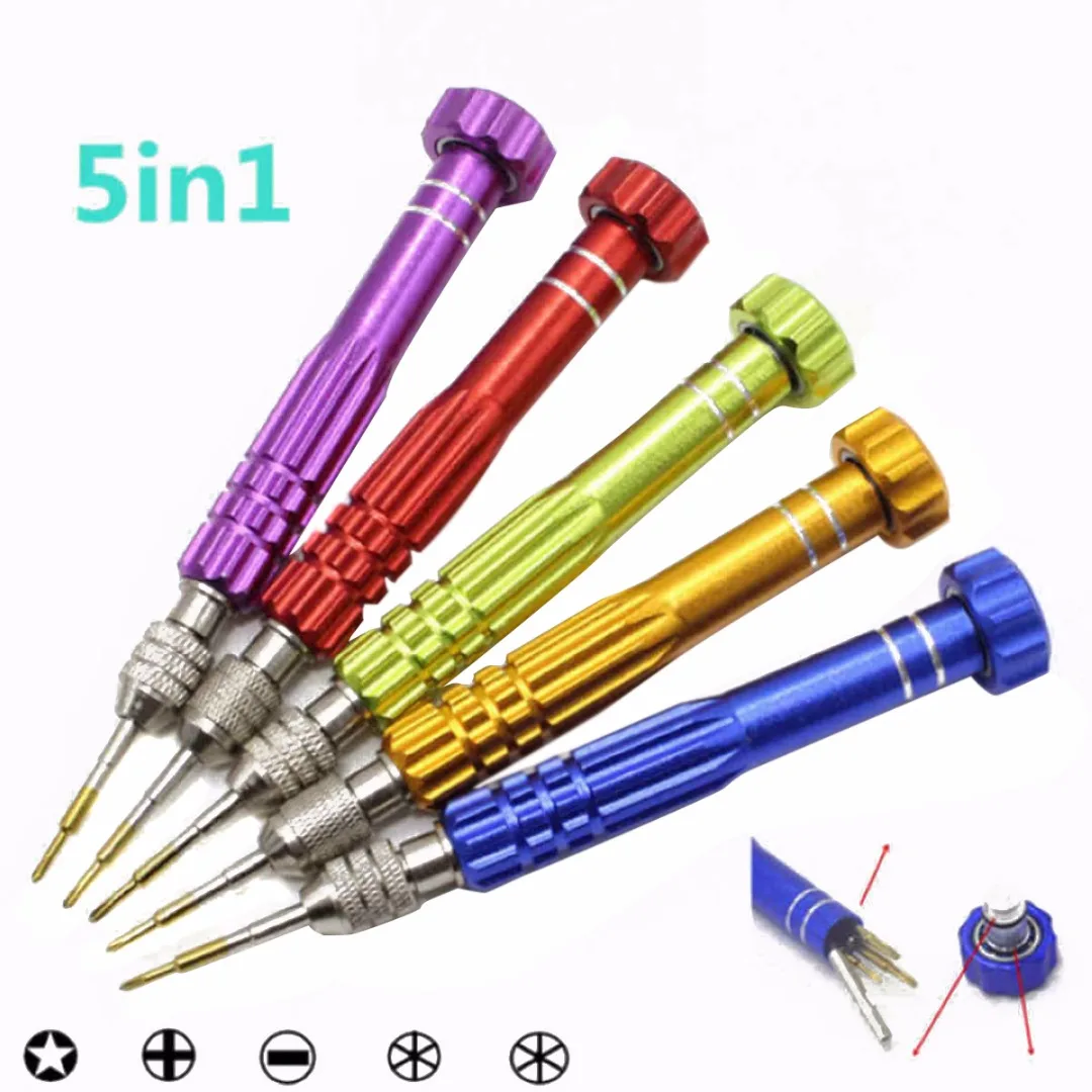 

5 Colors Screwdriver Set Repair Opening Tools Kit 5in 1 Repaire Tool Kits for Watch Eye Glasses