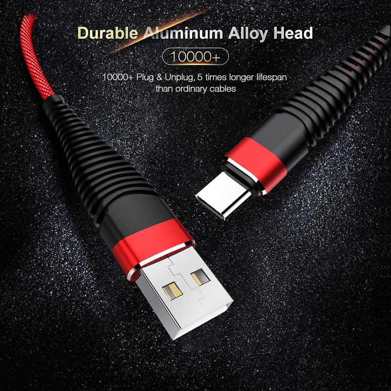

1M 2A Quick Charge 3.0 USB Type C Cable for Xiaom Redmi Note 7 Fast Charging Type-C Cable for Samsung S9 S10 Plus USB C