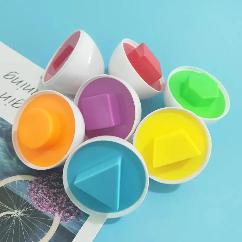 

6PCS/LOT Children Educational Toys Recognize Color Shape Matching Eggs For Early Age Baby Random Color Kids Toy Gifts